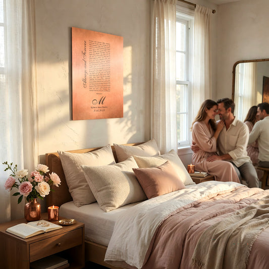 Personalized Copper Anniversary Song Lyric Art: Custom Metal Sign