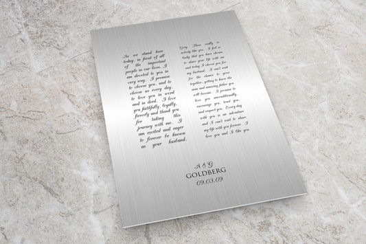 Custom Tin Wedding Vow Art - HoneycombProverbs - Wall Hangings - Wedding Vow Wall Art