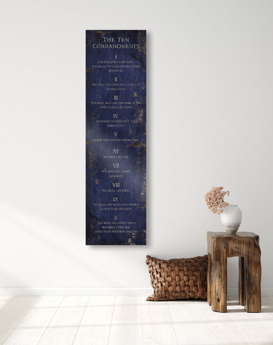 Ten Commandments Saphire Stone Inspired Wall Art - HoneycombProverbs - Signs - Christian Wall Art