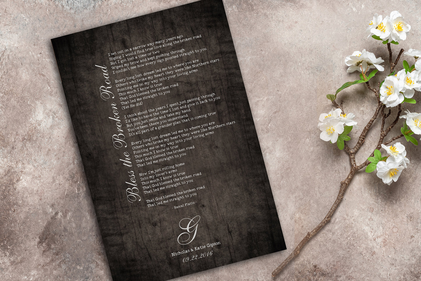 Our Song Lyrics on Wood - HoneycombProverbs - Signs - 5 year anniversary gifts