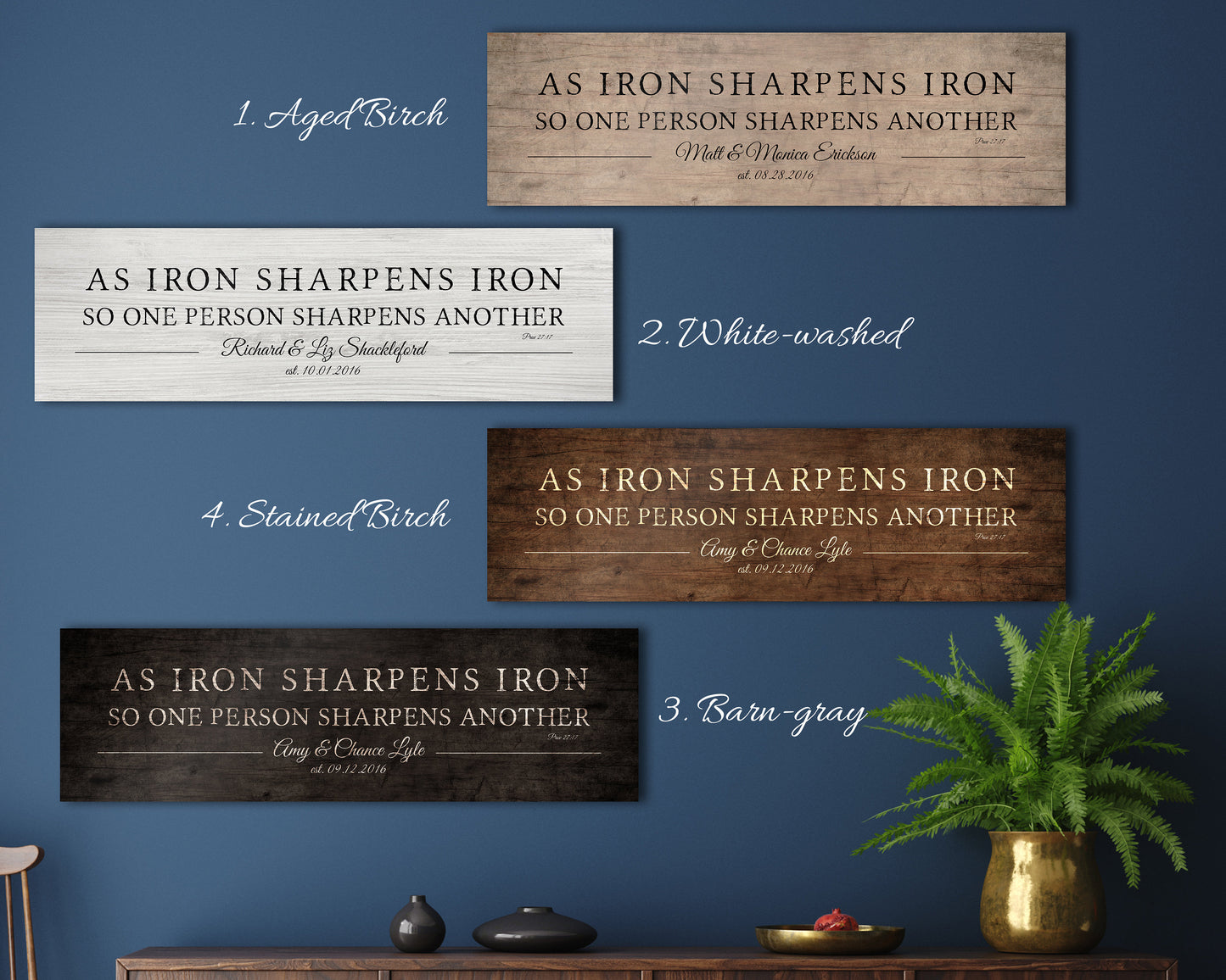Proverbs 27:17 Personalized Couples Gift on Wood - HoneycombProverbs - Gifts For The Couple - Christian Wall Art