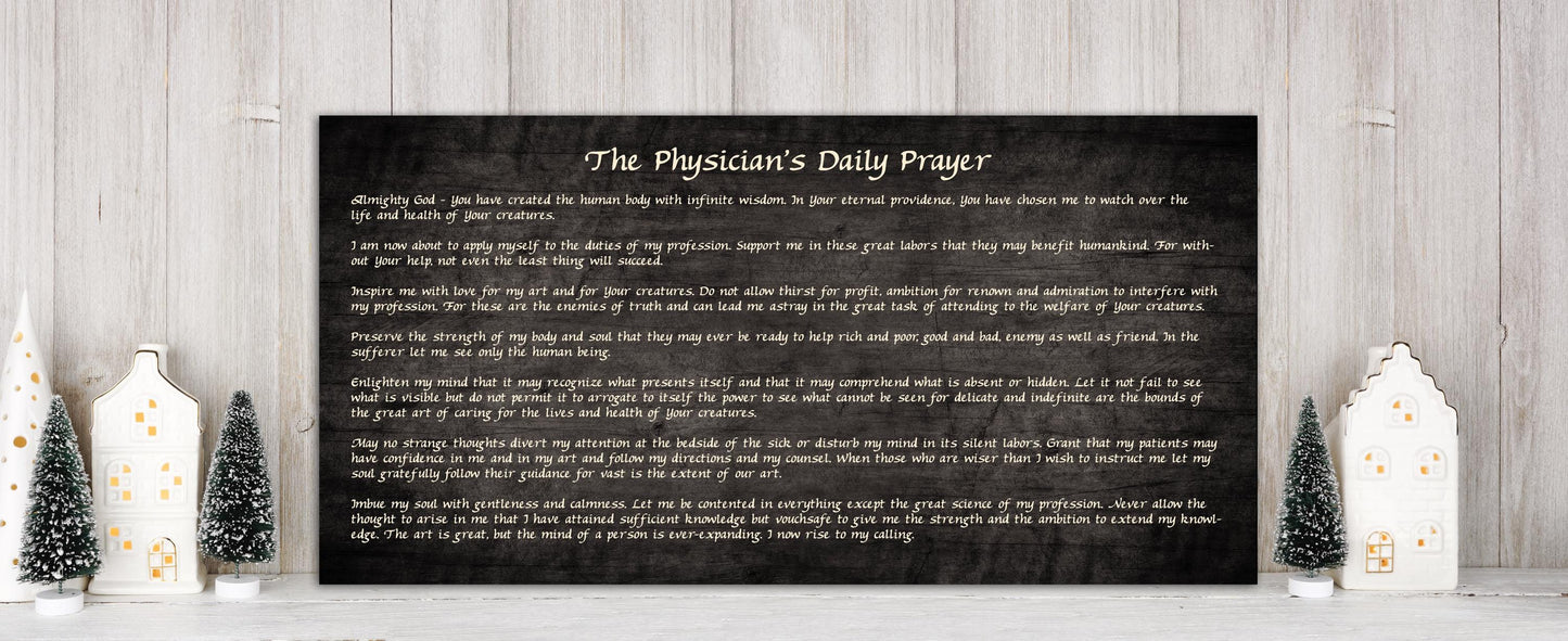 "The Physician's Daily Prayer" Rustic Tribute on Wood - HoneycombProverbs - Signs - Christian Wall Art