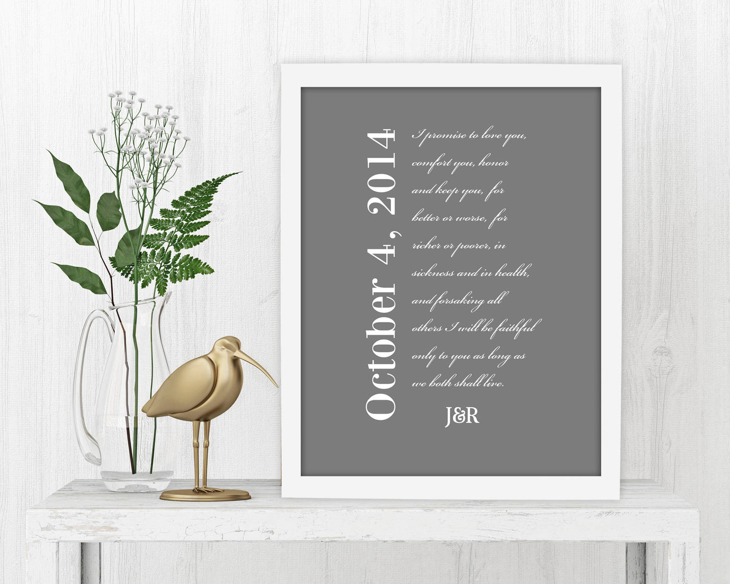 Wedding Date and Vow Art - Fine art and canvas personalized anniversary and inspirational gifts
