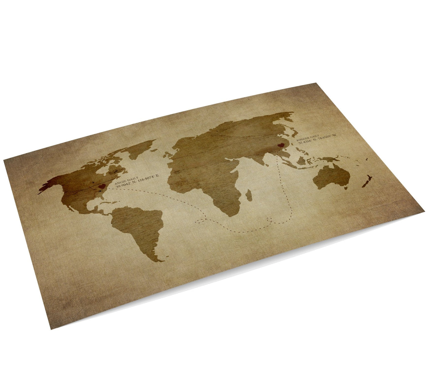 Long distance Relationship map, Rustic Decor, canvas, Christmas, custom, wedding gift, print, husband, wife, anniversary gift, Gifts, Spouse