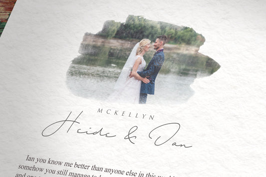 Framed Wedding Vows and Photo Gift