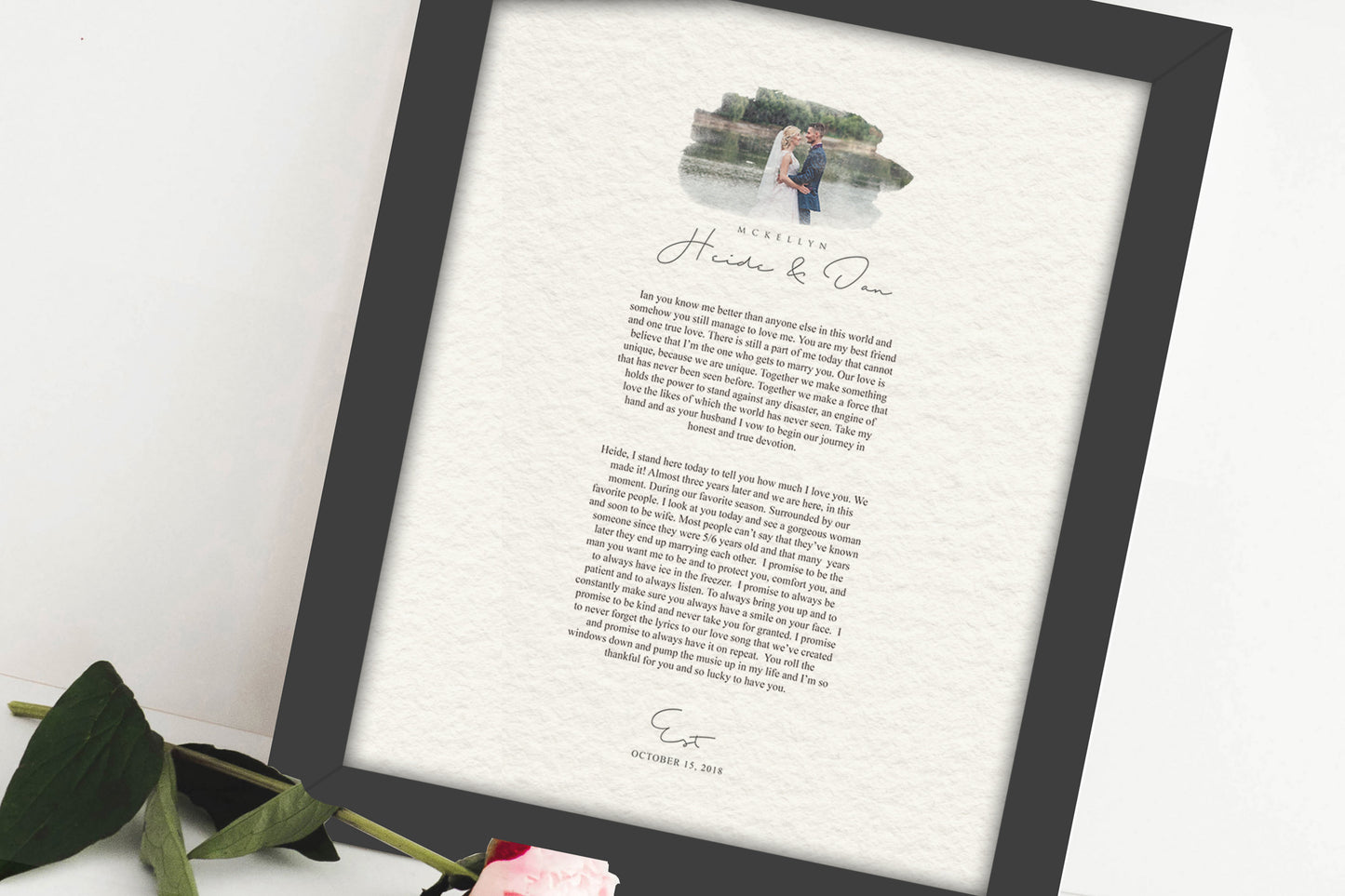 Our Wedding Vows Paper Anniversary Photo Gift