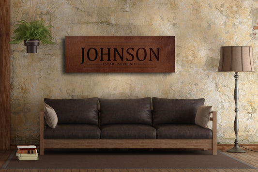 Custom Faux Leather Name Sign