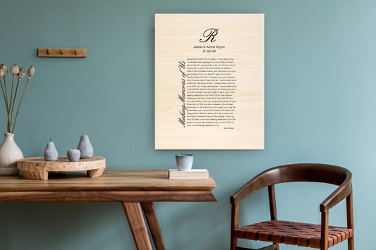 Our Wedding Song, Designer Wood Decor