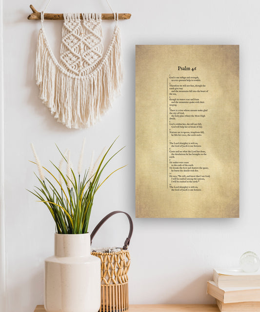 Psalm 46 on Canvas, Christian Wall Art, Inspirational Decor, Scripture Decor, Encouragement Gift, Gift for Mom, Sympathy Gift, Uplifting