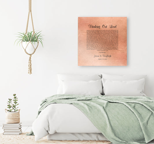 Personalized Copper Song Lyric Sign