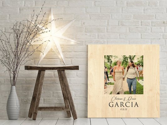 Wood Anniversary Gift, Photo Gift on Wood, 5th Wedding Anniversary Gift, 5 Year Anniversary Gift for Him, Gift for Her, Wood Photo Gift