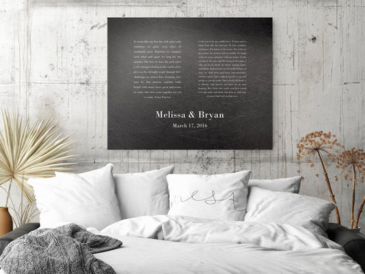 Wedding Vow Art, Wedding vow on iron