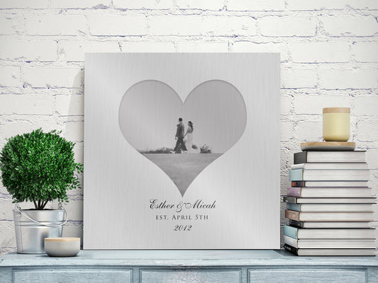 Photo Heart Tin, Plaque, tin gift, for wife, 10th anniversary gift, photo gift, couples gift wedding gift, est date photo, photo on tin