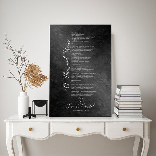 Wedding Song on Iron, Infinity heart sign, Romantic gift, Iron Anniversary Gift, 6th Anniversary Gift, Our Song, Metal Sign, Song lyric gift