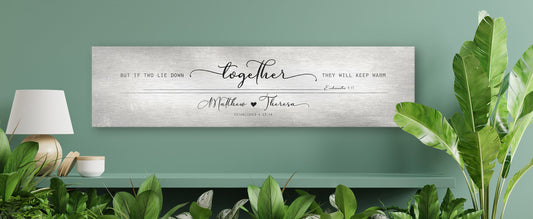 Tarnished Tin Words of Wisdom for Couple's Sign, Christian Decor for Bedroom, Personalized Scripture for Couple, Name sign for Bedroom, 10th