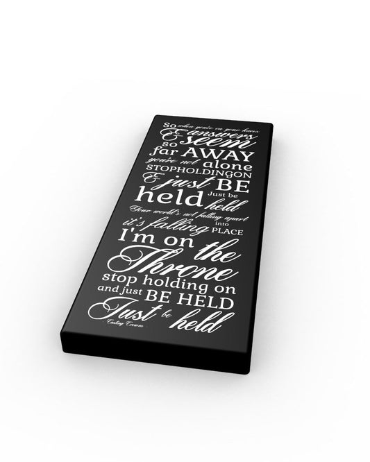 Christian subway sign - Just be held by Casting Crowns, Christian Lyrics canvas Christian wall decor religious subway signs scripture canvas