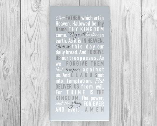 The Lord's prayer on canvas, christian song word art, Inspirational canvas, Christian Lyric Canvas