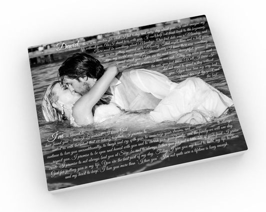 16x20 Wedding Vow Photo Canvas - Fine art and canvas personalized anniversary and inspirational gifts