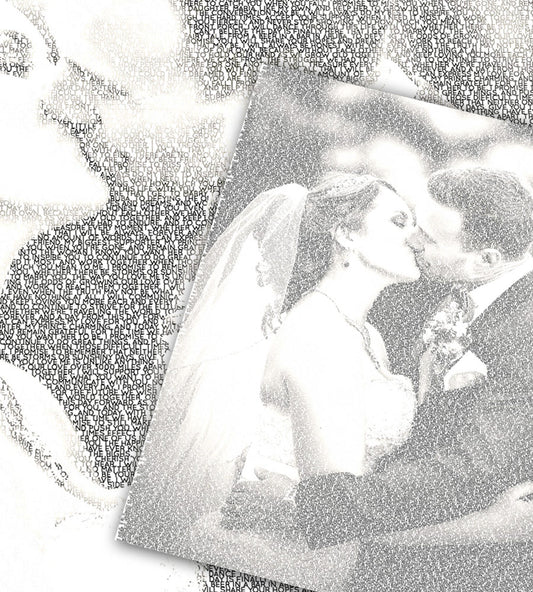 20x24 Personalized Calligram Canvas - Hunnycomb Proverbs - Wedding gift ideas - paper anniversary gifts