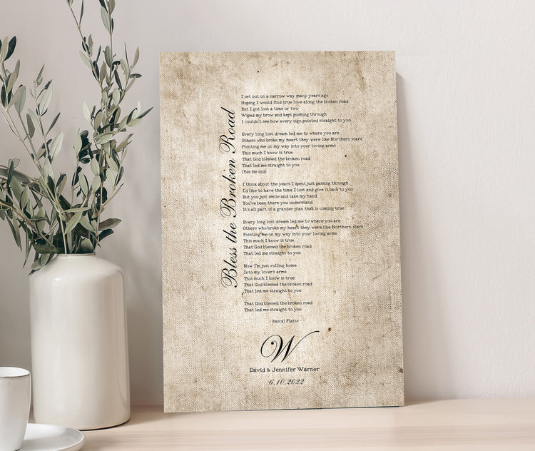 Song Lyric Art on Canvas