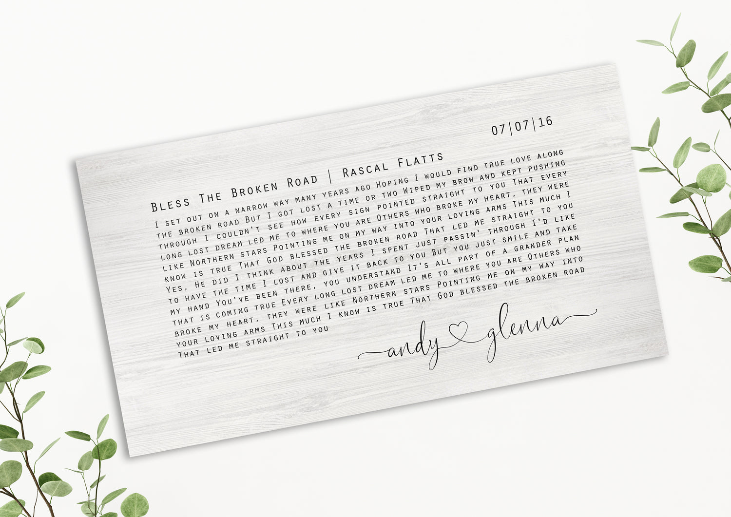 Song Lyric Art on Wood