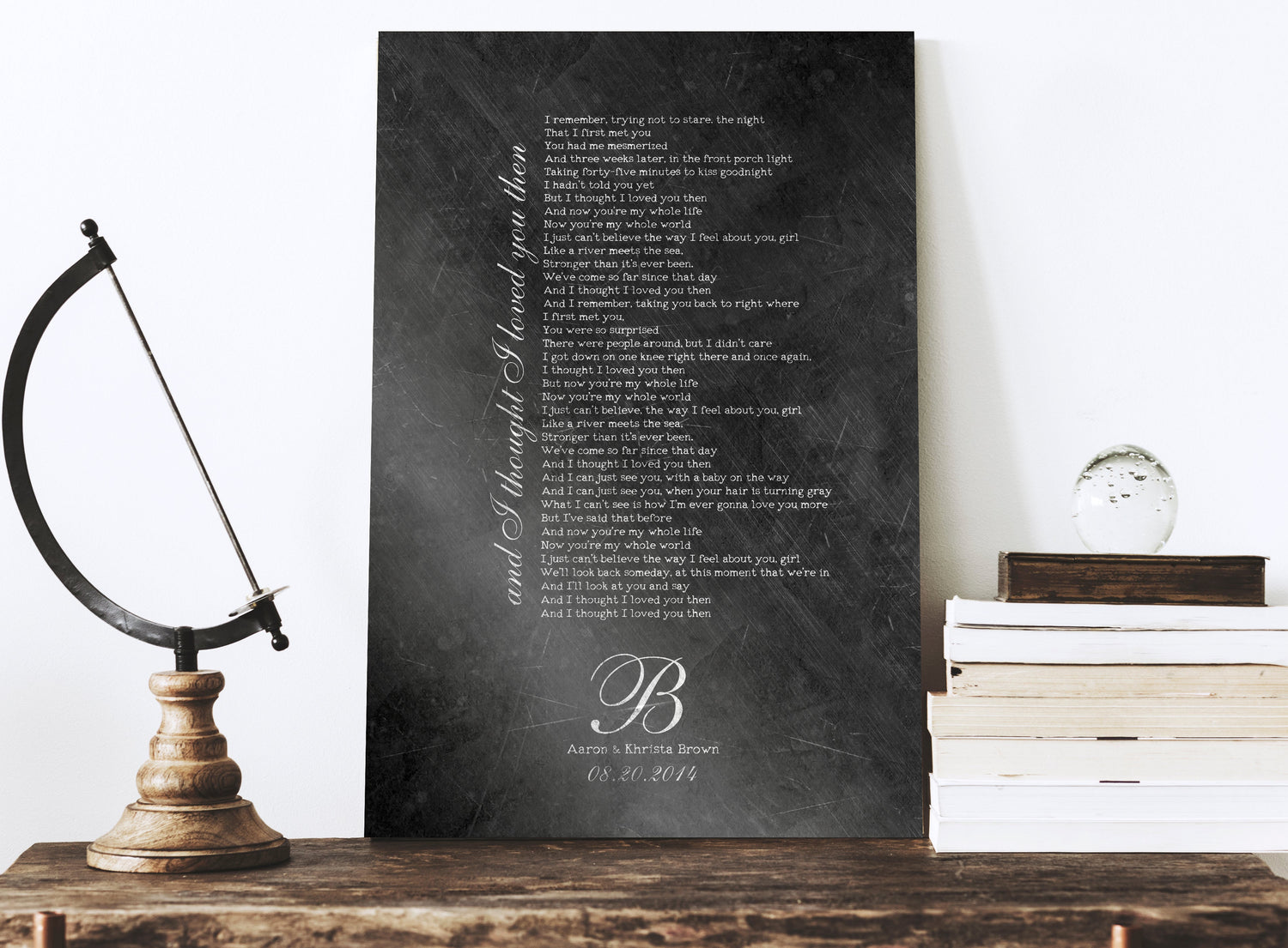 personalized 6th anniversary gift with song lyrics on iron 