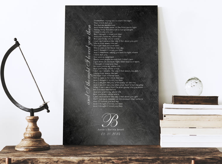 personalized 6th anniversary gift with song lyrics on iron 