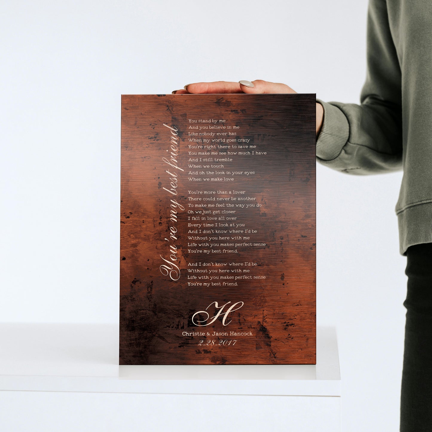 Burnished Bronze Song Lyric Sign