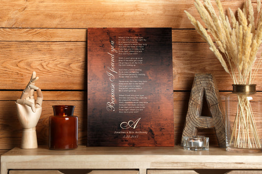 Burnished Bronze Song Lyric Sign