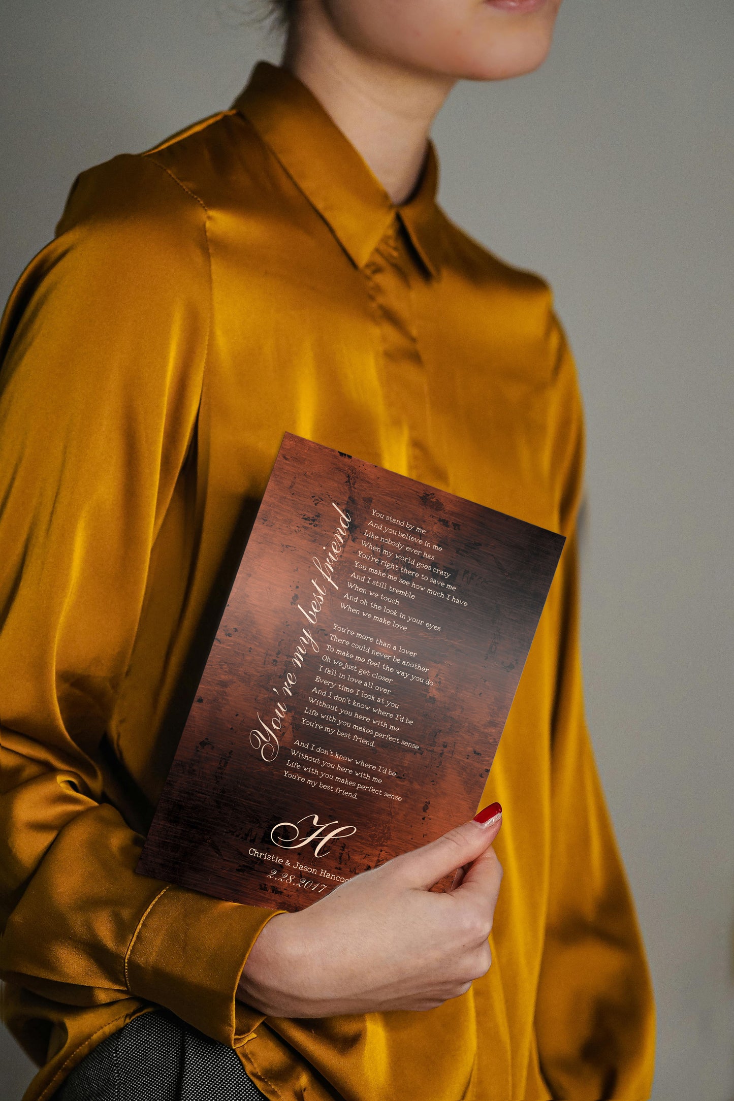 Burnished Bronze Song Lyric Sign