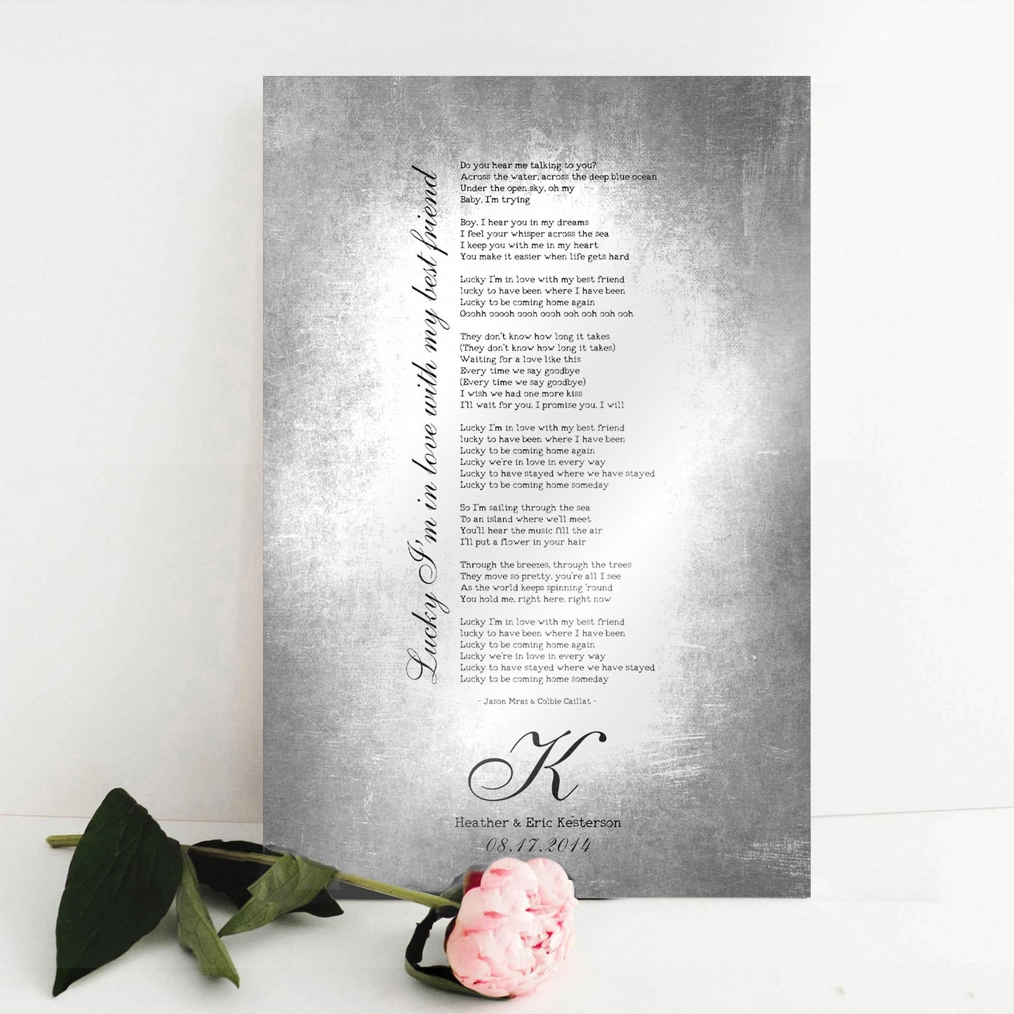 Our Song on Tin, Monogrammed Anniversary Gift