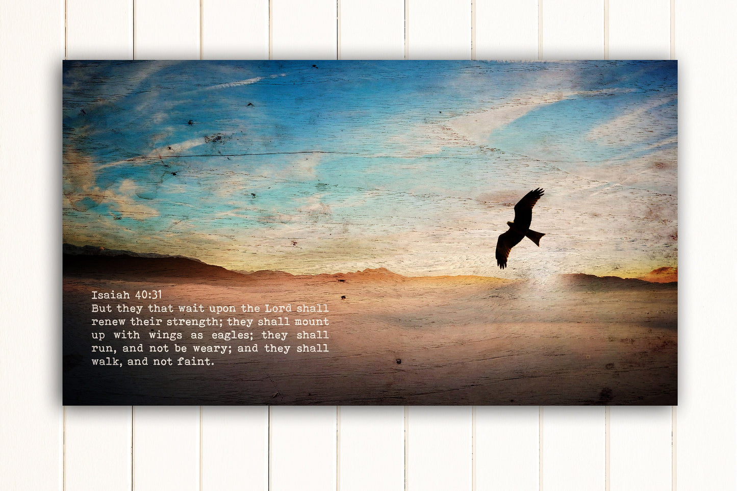Wood Inspired Scripture Canvas: Isaiah 40:31 - HoneycombProverbs - Giclée - Christian Wall Art