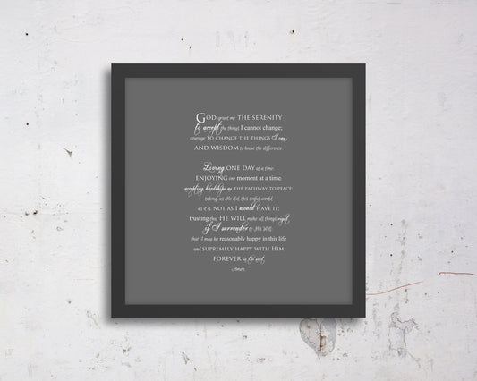 Serenity Prayer Custom Framed or Canvas Gift Decor - HoneycombProverbs - Giclée - Christian Wall Art