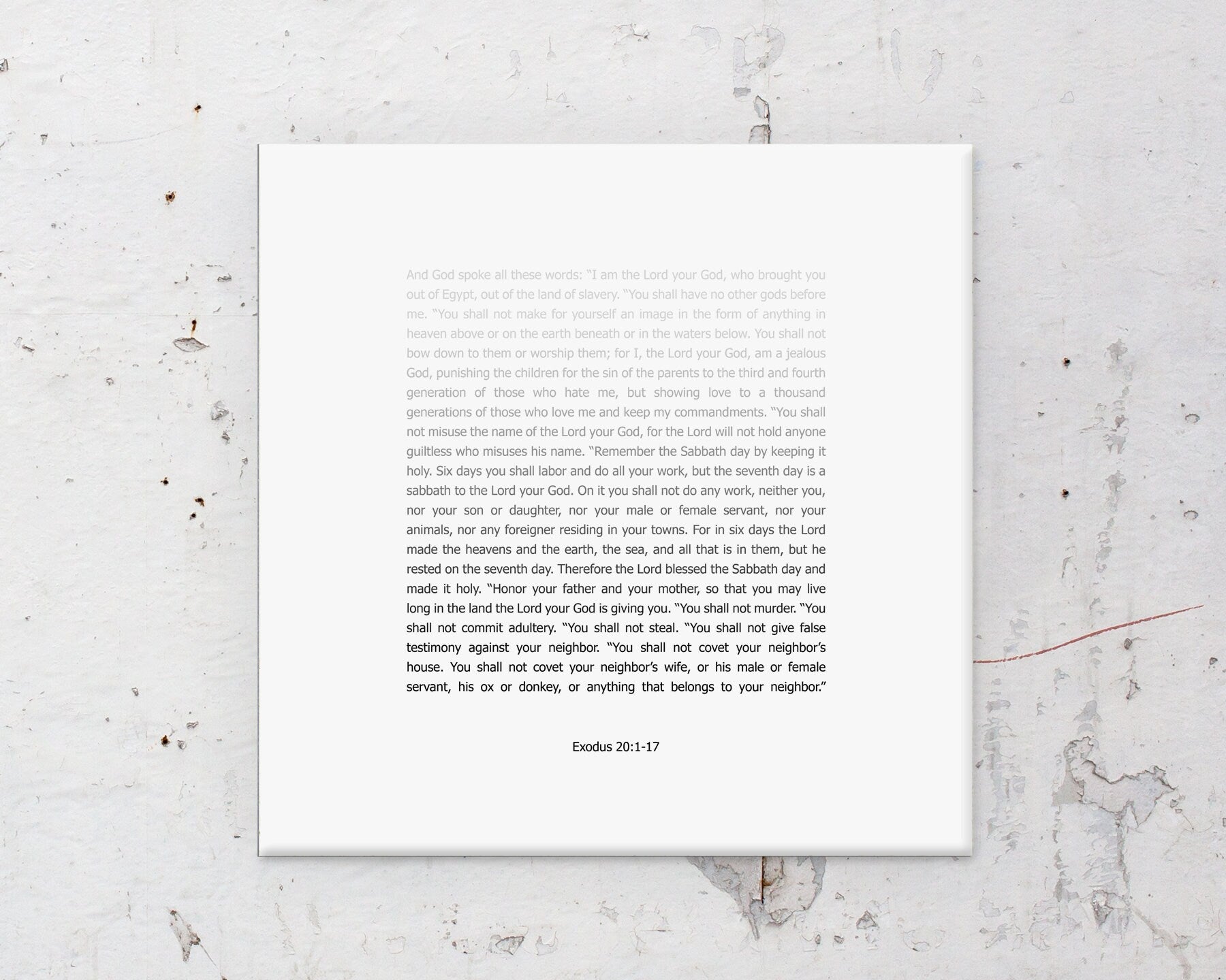 The 10 Commandments Ombre Scripture Art - HoneycombProverbs - Giclée - Christian Wall Art