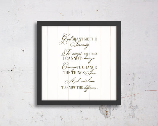 Serenity Prayer Customized Wall Art on Canvas or Framed - HoneycombProverbs - Giclée - Christian Wall Art