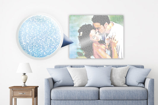 All Words Aluminum Calligram Sign - HoneycombProverbs - Gifts For The Couple - Wedding Vow Wall Art