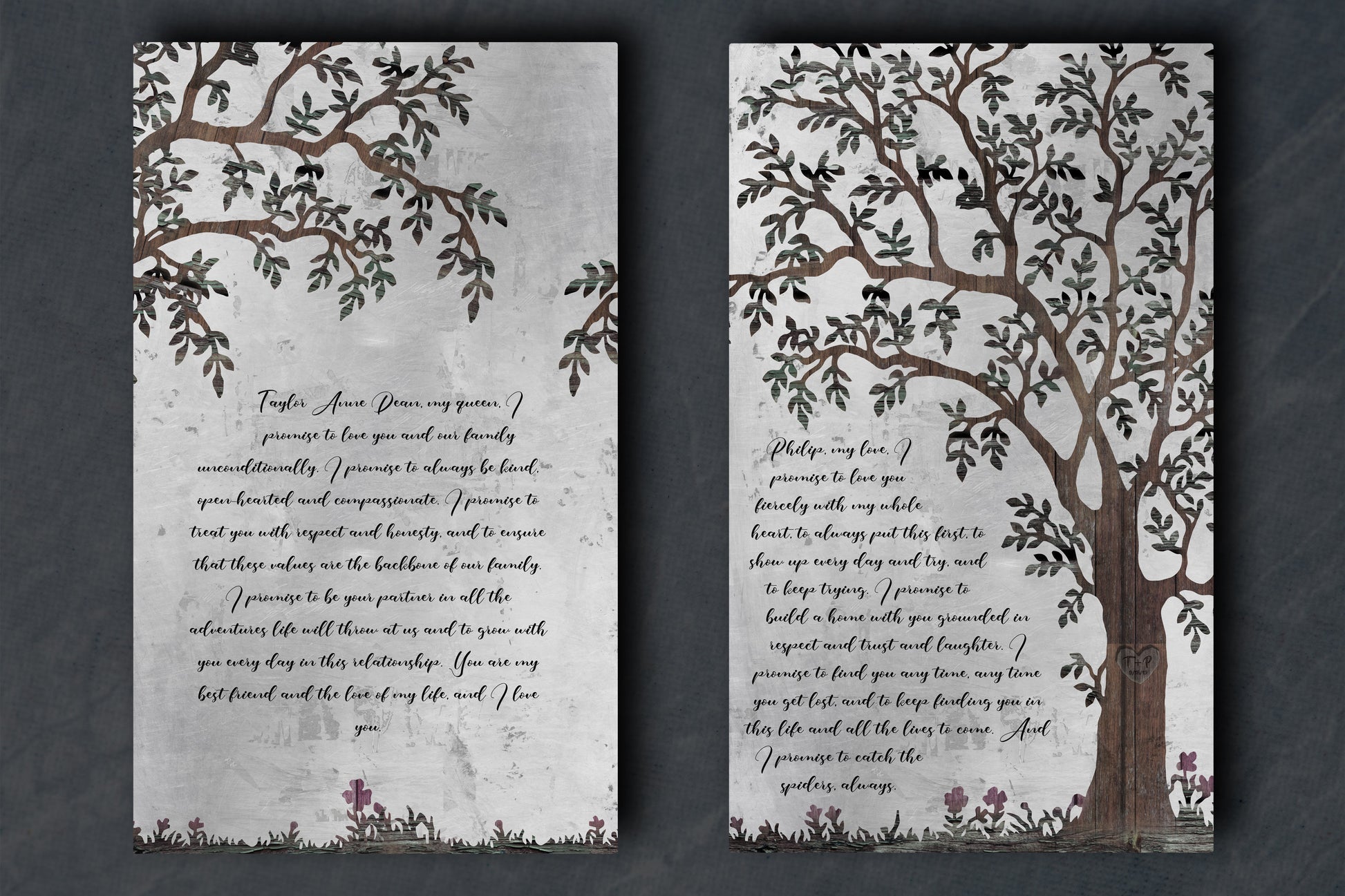Love Never Fails, Personalized 2 Piece Wedding Gift - HoneycombProverbs - Signs - Christian Wall Art