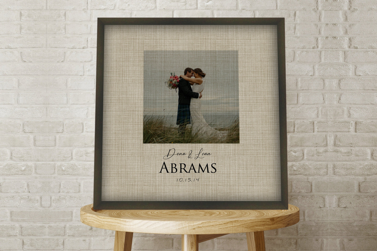 Personalized Portrait on Linen - HoneycombProverbs - Gifts For The Couple - Photo Plaques