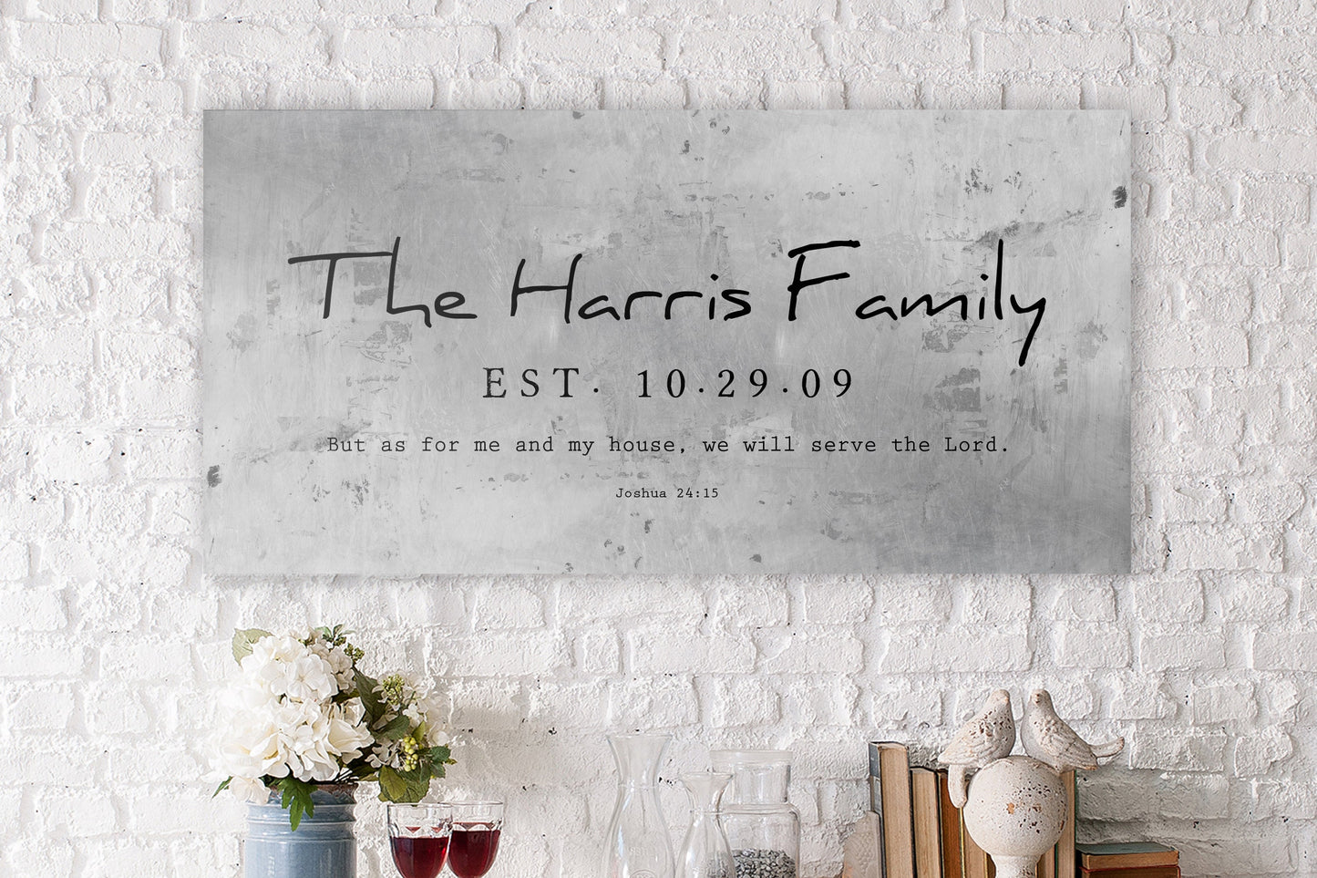 Rustic Family Name Sign with Joshua 24:15 - HoneycombProverbs - Signs - Christian Wall Art