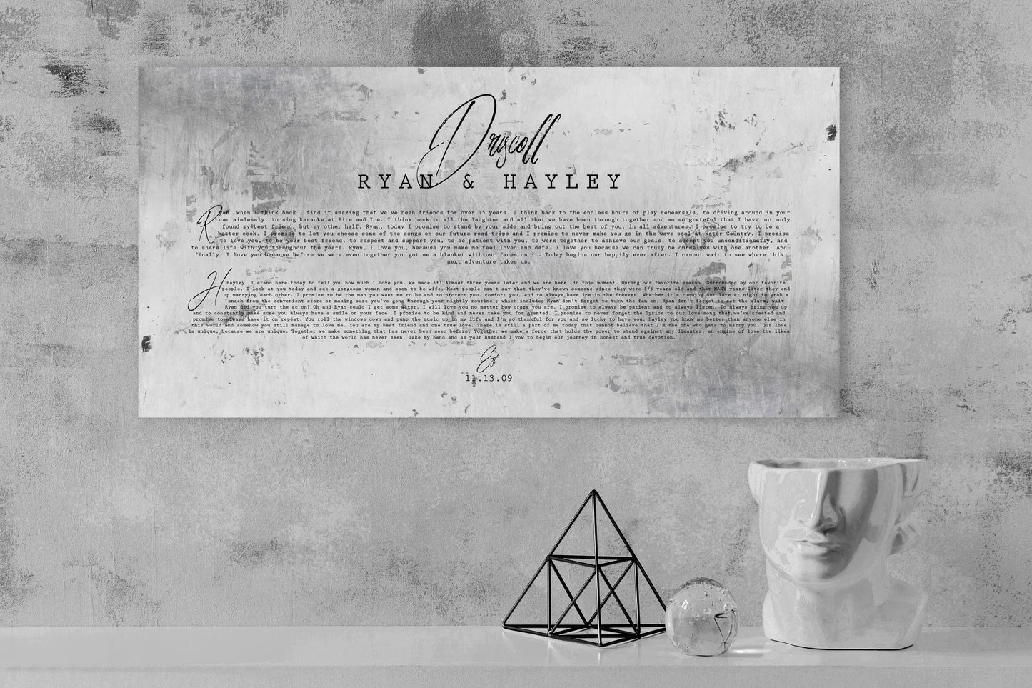 Personalized Distressed Tin Wedding Vow Sign - HoneycombProverbs - Signs - Wedding Vow Wall Art