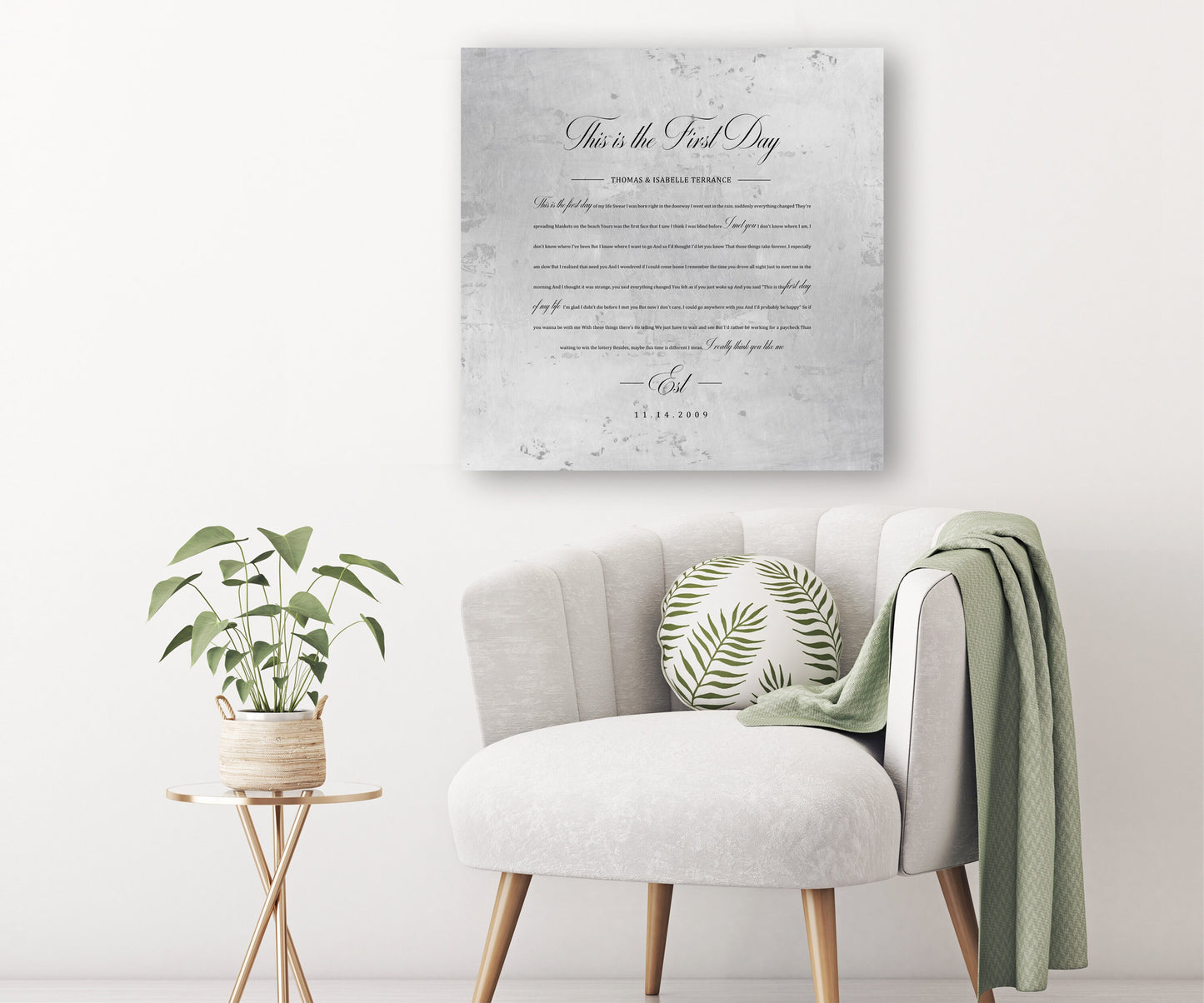 Personalized Wedding Song on Aluminum - HoneycombProverbs - Wall Decor - Vintage Lyrics Wall Art