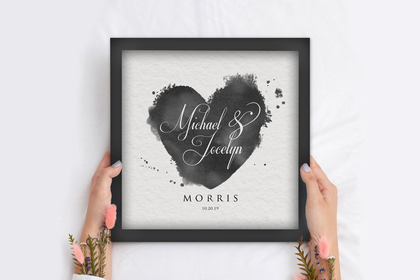 Lovestamp Framed Personalized Paper Gift - HoneycombProverbs - Gifts For The Couple - 