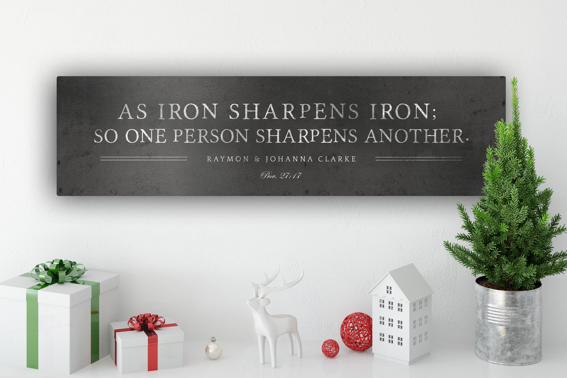 Iron Sharpens Iron Sign, Personalized Family Name Sign - HoneycombProverbs - Signs - Christian Wall Art