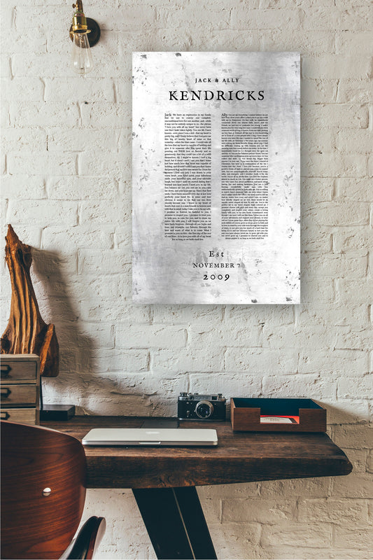 Custom Tin Wedding Vow Decor - HoneycombProverbs - Wall Hangings - Wedding Vow Wall Art