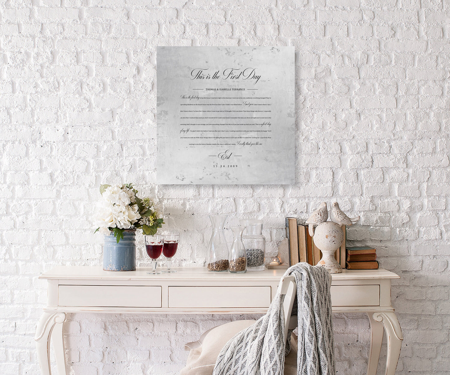 Personalized Wedding Song on Aluminum - HoneycombProverbs - Wall Decor - Vintage Lyrics Wall Art