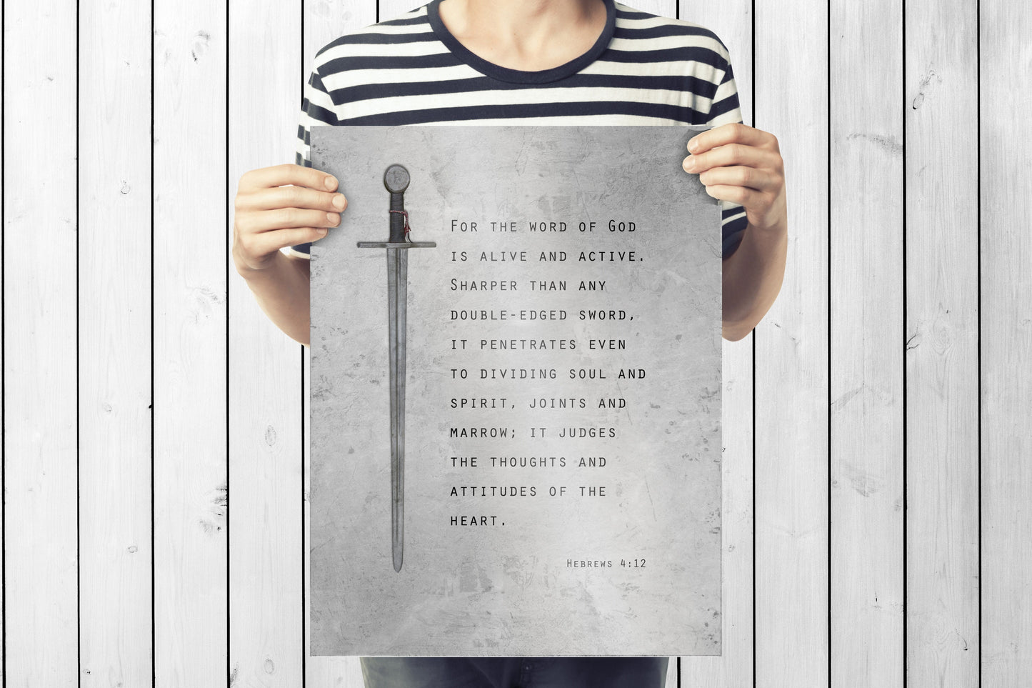 Christian Wall Art for Him, Hebrews 4:12 Sign - HoneycombProverbs - Signs - Luxury Corporate Gifts