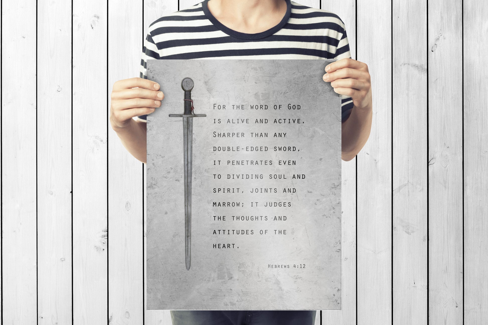 Christian Wall Art for Him, Hebrews 4:12 Sign - HoneycombProverbs - Signs - Luxury Corporate Gifts