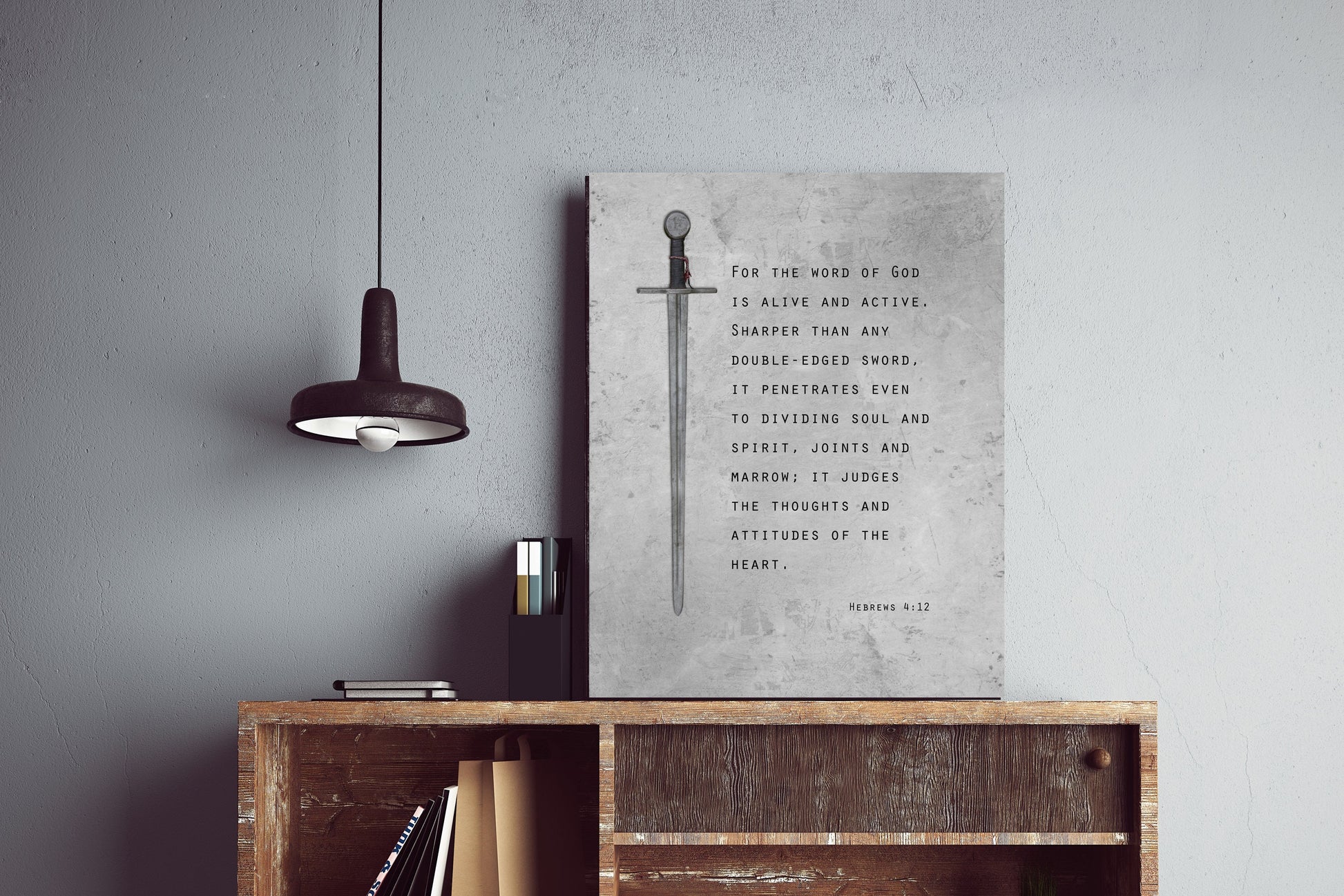 Christian Wall Art for Him, Hebrews 4:12 Sign - HoneycombProverbs - Signs - Luxury Corporate Gifts