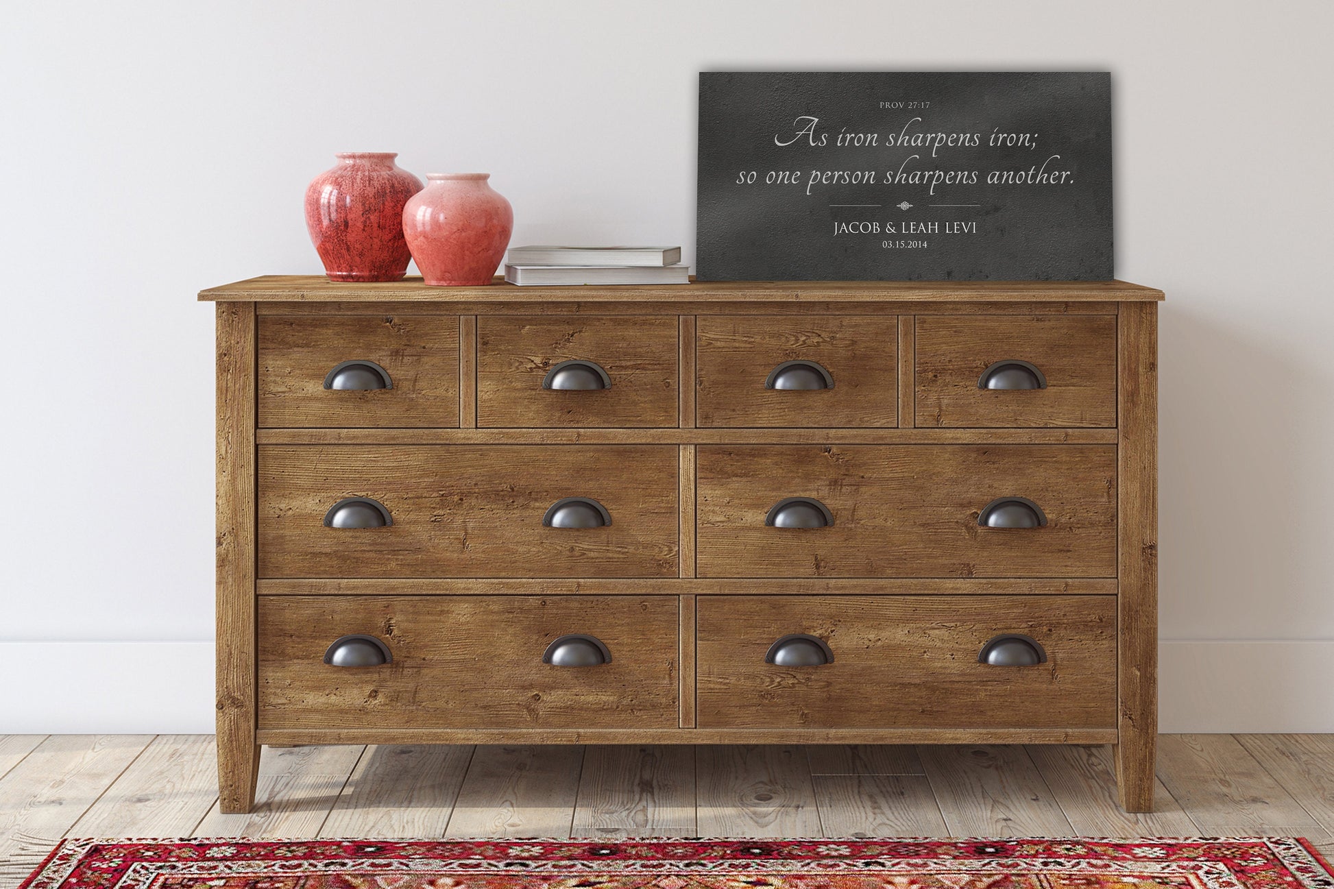 Rustic Scripture Gift - Iron Sharpens Iron Sign - HoneycombProverbs - Gifts For The Couple - Christian Wall Art