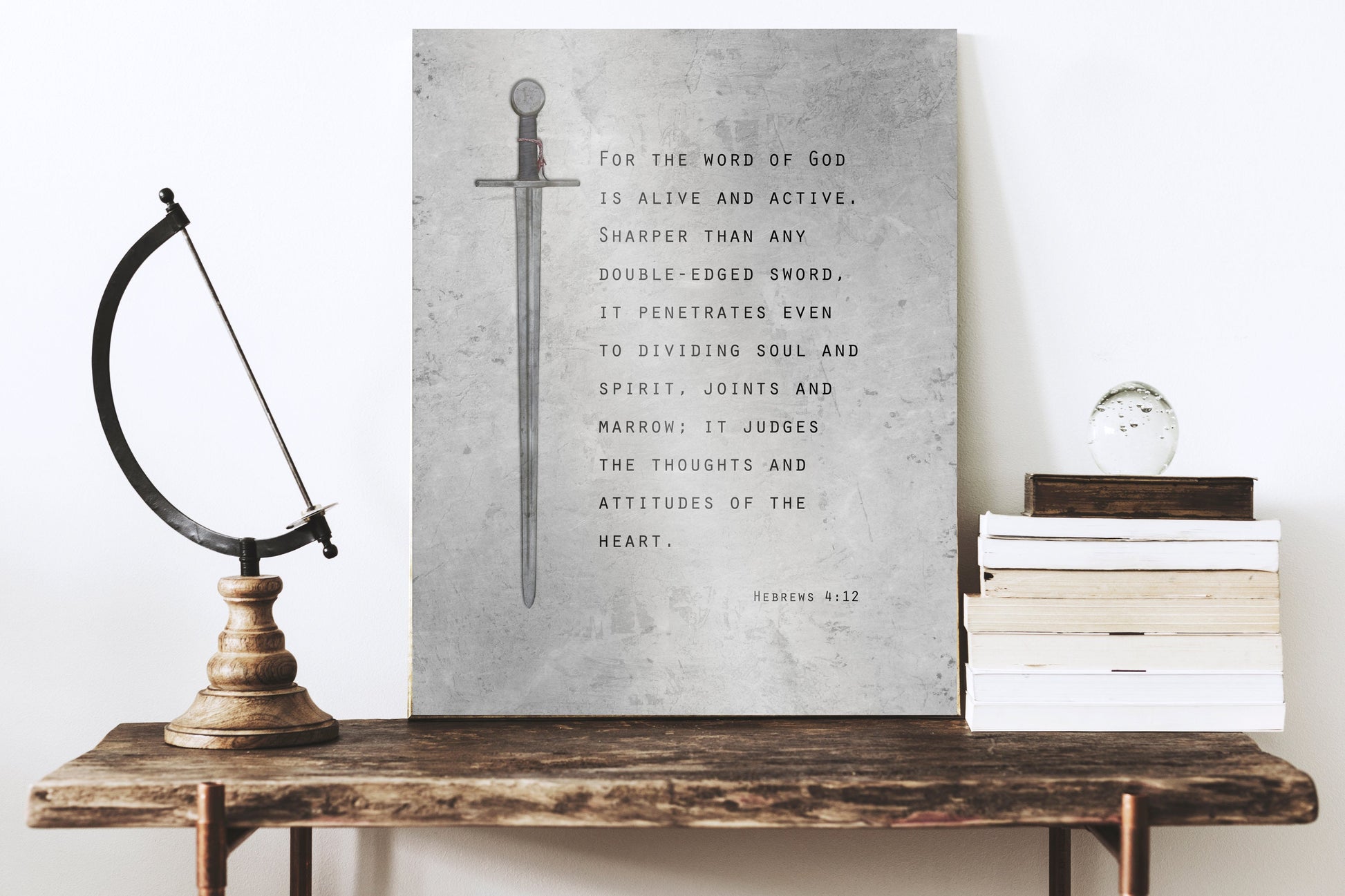 Christian Wall Art for Him, Hebrews 4:12 Sign - HoneycombProverbs - Signs - Luxury Corporate Gifts